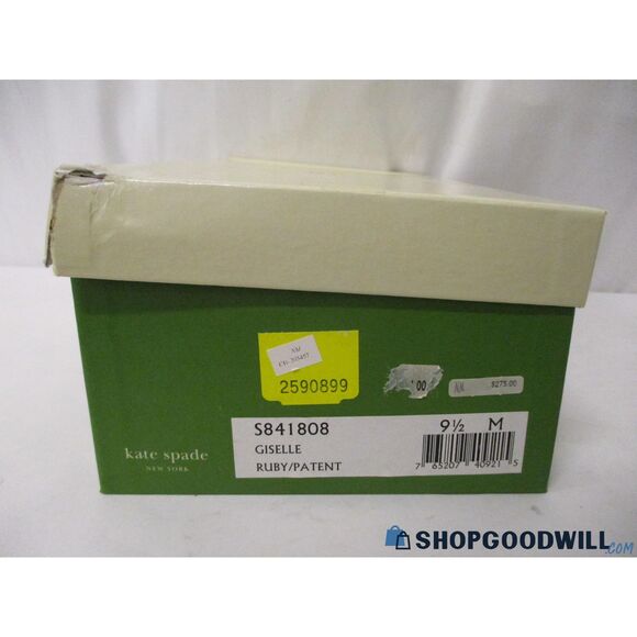 Kate Spade  Dark Red Patent Leather Peep-toe Perforated Heels - Size 9.5 - Picture 5 of 9